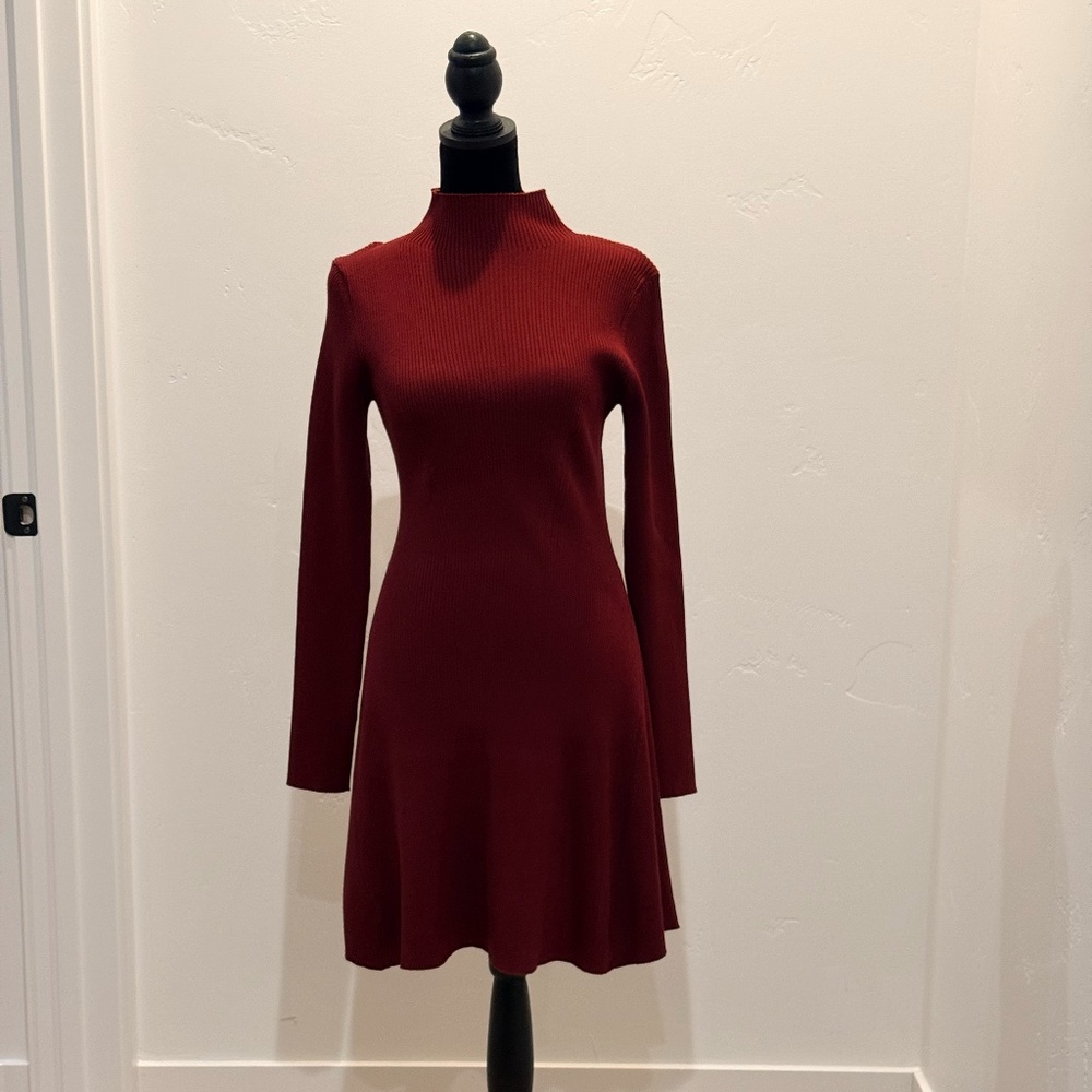 Wish You Well Ribbed Mock Neck Mini Dress